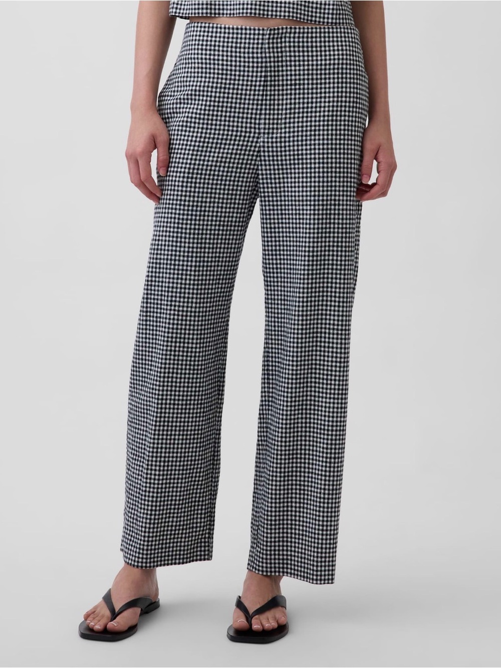 Gap Linen Blend Relaxed Straight Ankle Pants Size 12